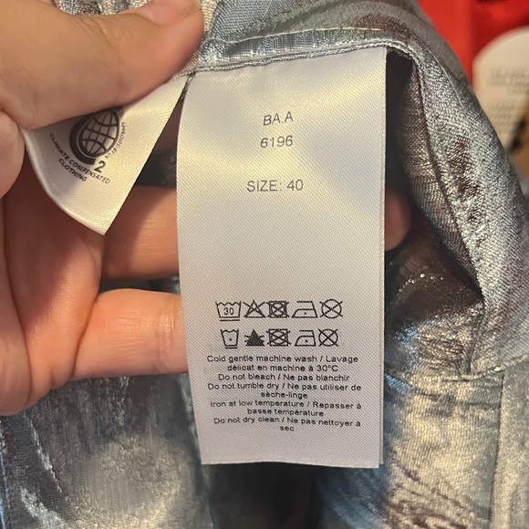 Ganni Silver Jacquard Patterned Dress NWT - Picture 6 of 7